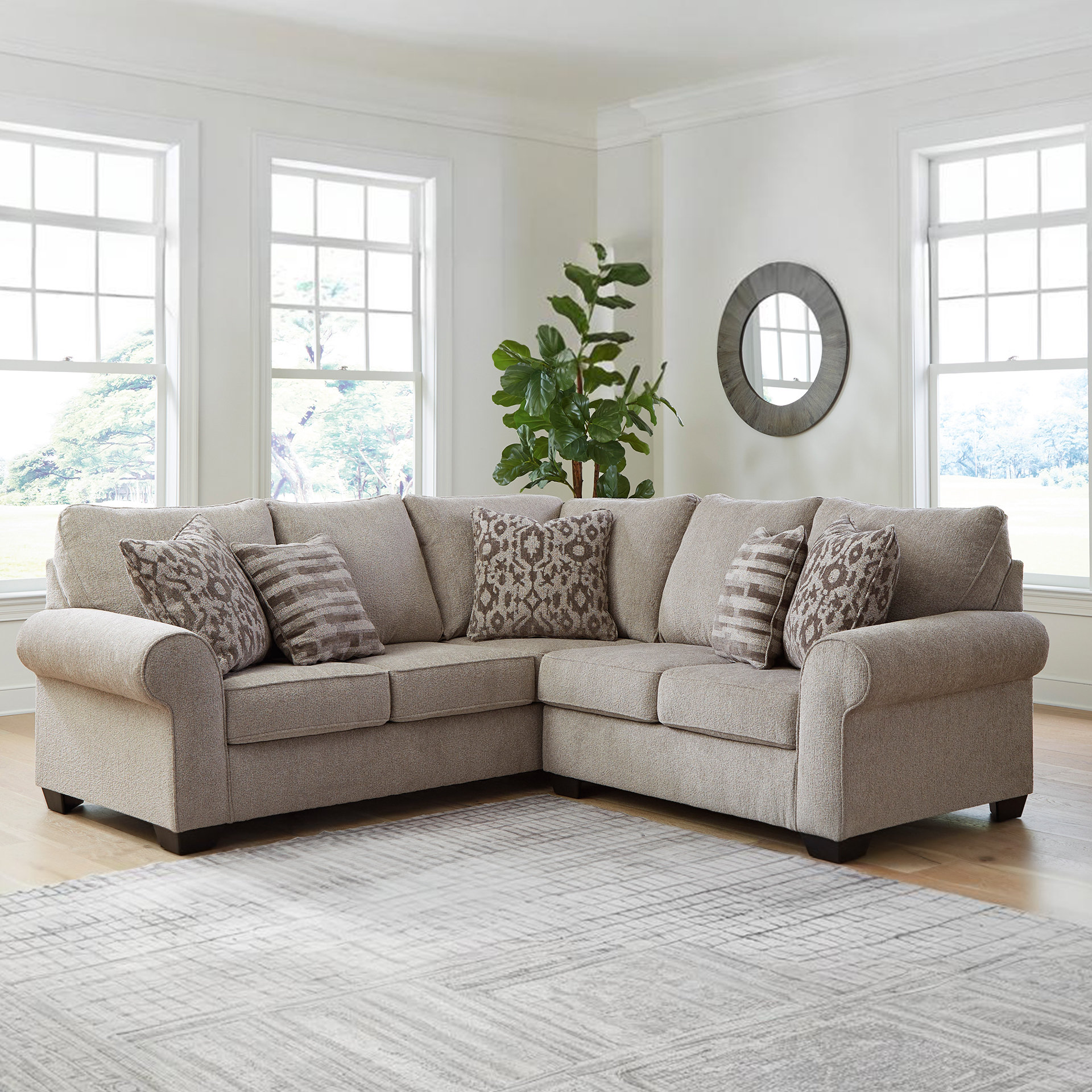 Lark Manor™ Genaro 2 - Piece Upholstered Sectional & Reviews | Wayfair